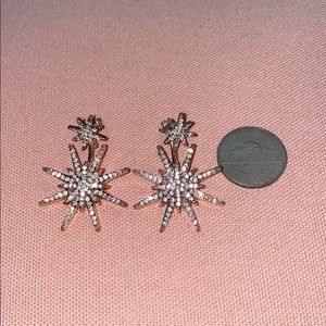 Detachable Star Rose Gold & Crystal Earrings